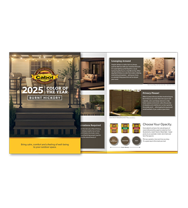 Cabot® Stain Burnt Hickory 2025 Color of the Year brochure